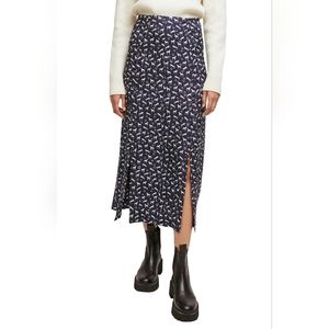 Maje horse print jacquard skirt with studs navy